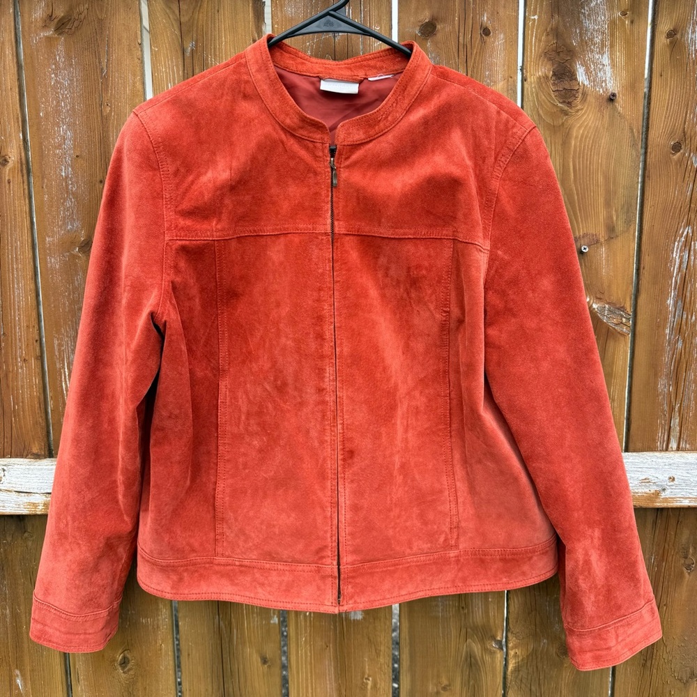 Rust Colored Suede Leather Women's Jacket